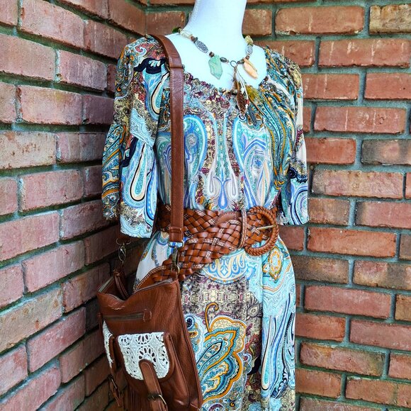 Umgee Brand Dress Paisley Print Size Medium - Picture 3 of 12